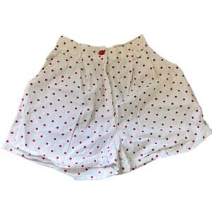 Vintage Possessed Pleated Red Polka Dot Paperbag High Waist Cuffed Shorts